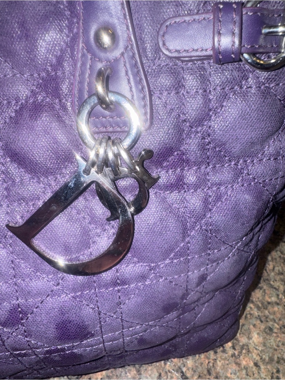 Dior panarea Purple Quilted Tote EUC ✅AUTHENTIC ✅ - Picture 3 of 9